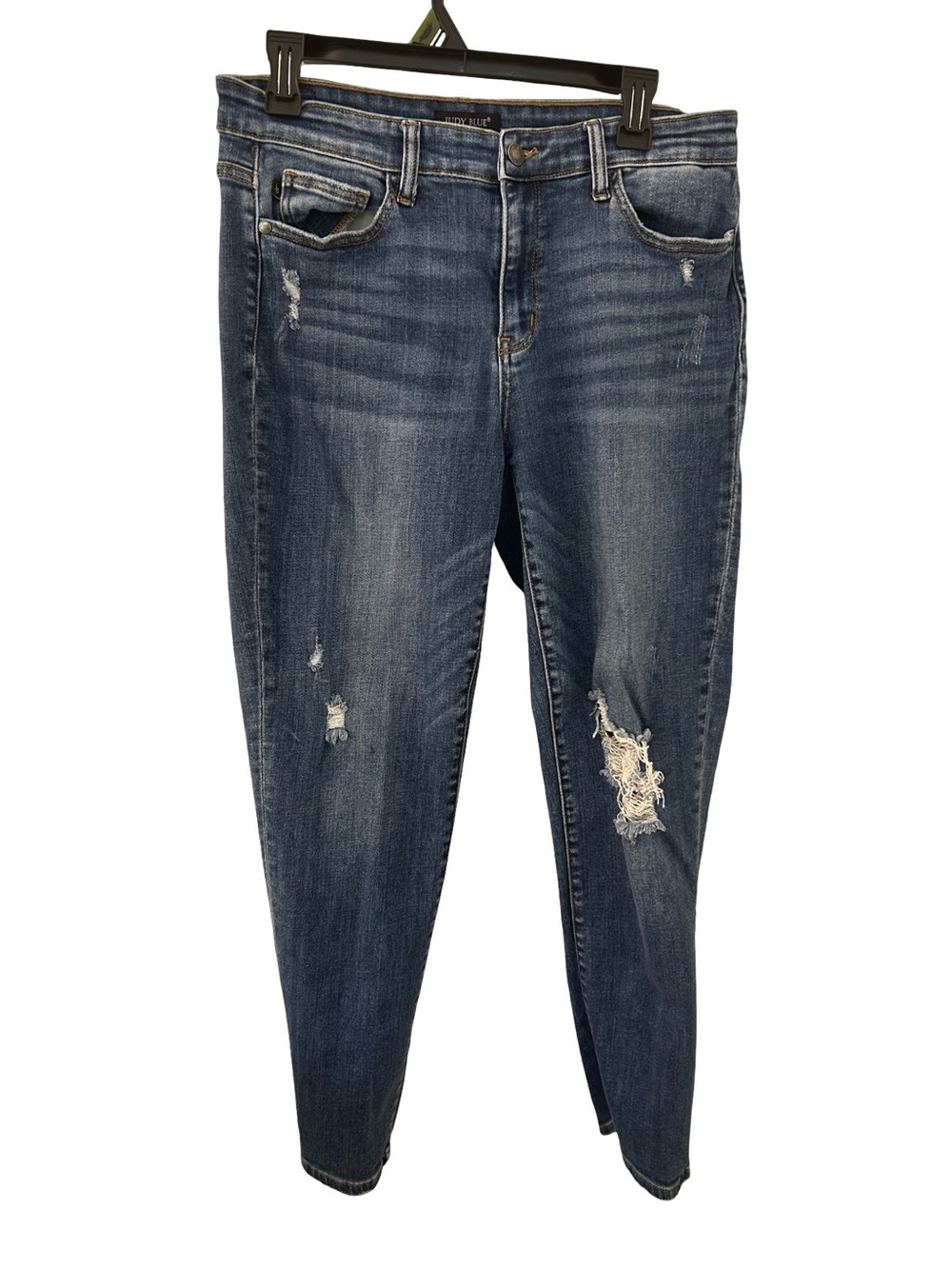 Judy Blue Medium Blue Distressed Skinny Jeans